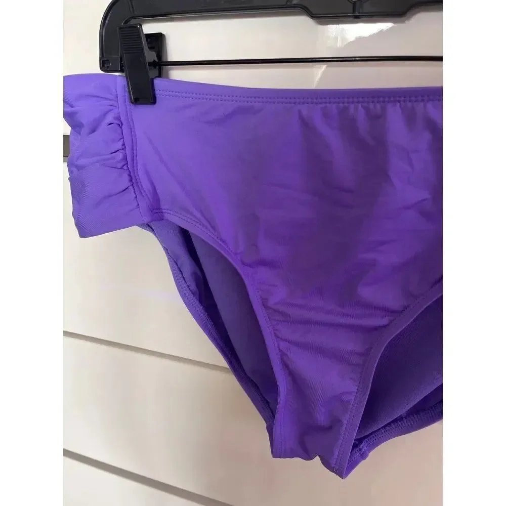 Cole Purple Ruched Side Swimsuit Bottom Size 20 NWT